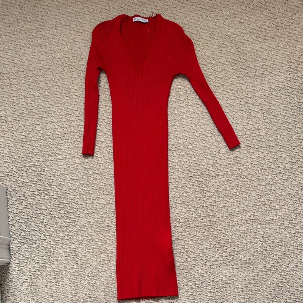 Zara Red Knit Dress